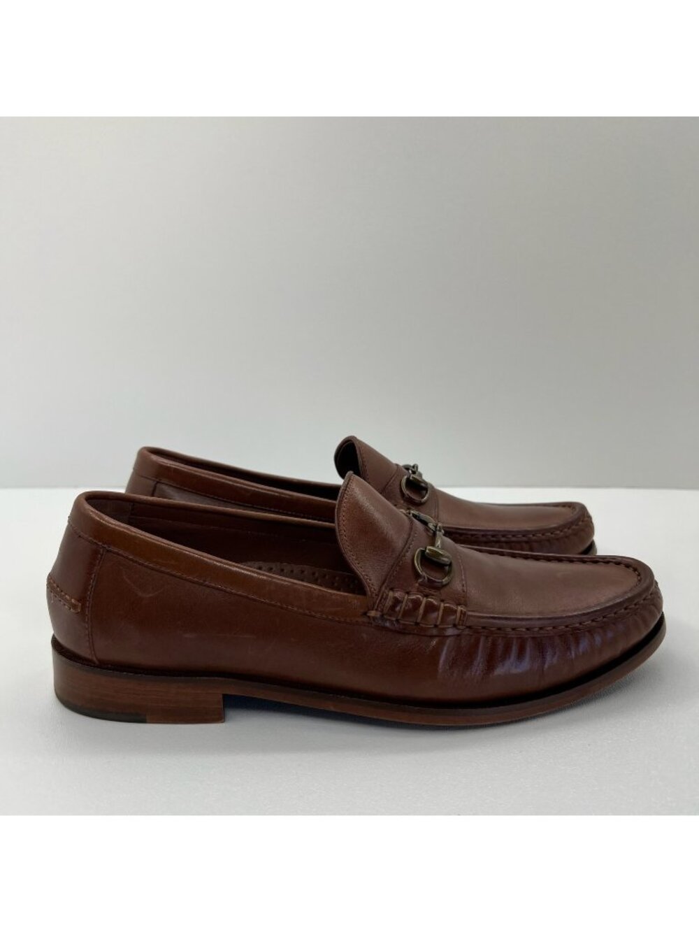 Cole Haan C22538 Bit Loafer Shoes Mens US 8M Classic Dress Slip On Leather Brown
